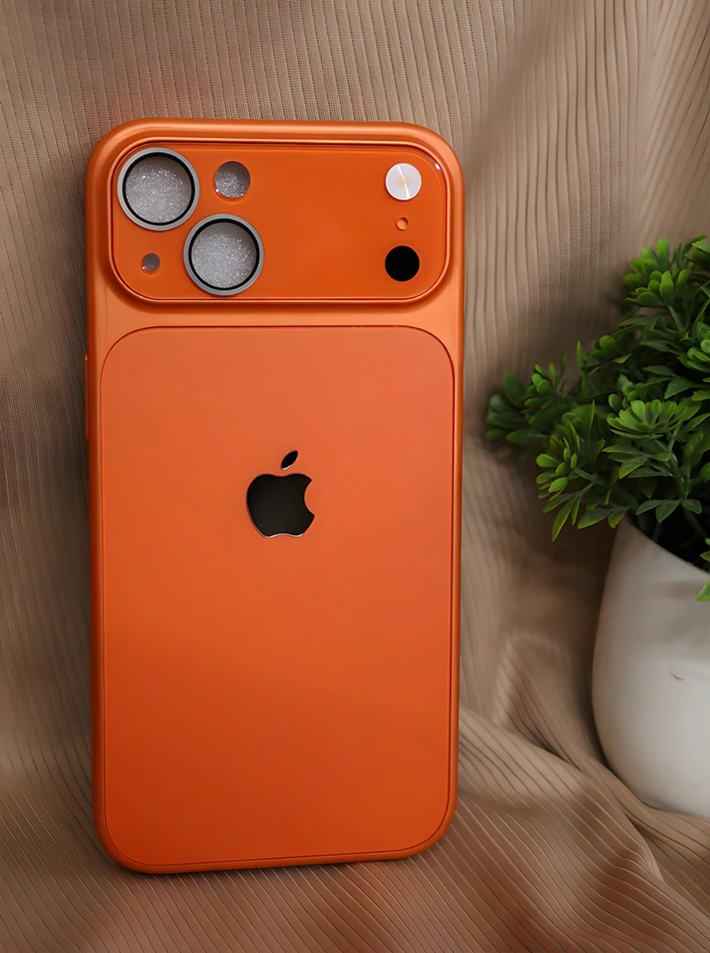 PFOAM Back Cover for Apple iPhone 15 (Orange, Matte Finish, Plastic, Pack of 1)