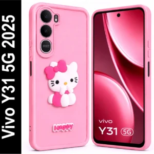 SBMS Back Cover for Vivo Y31 5G 2025 (Pink, Shock Proof, Silicon, Lightweight, Slim Fit, Pack of: 1)