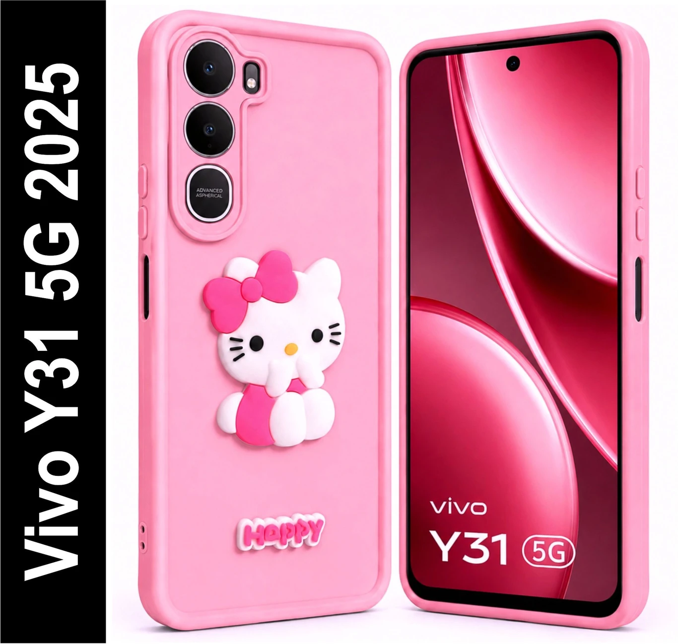 SBMS Back Cover for Vivo Y31 5G 2025 (Pink, Shock Proof, Silicon, Lightweight, Slim Fit, Pack of: 1)