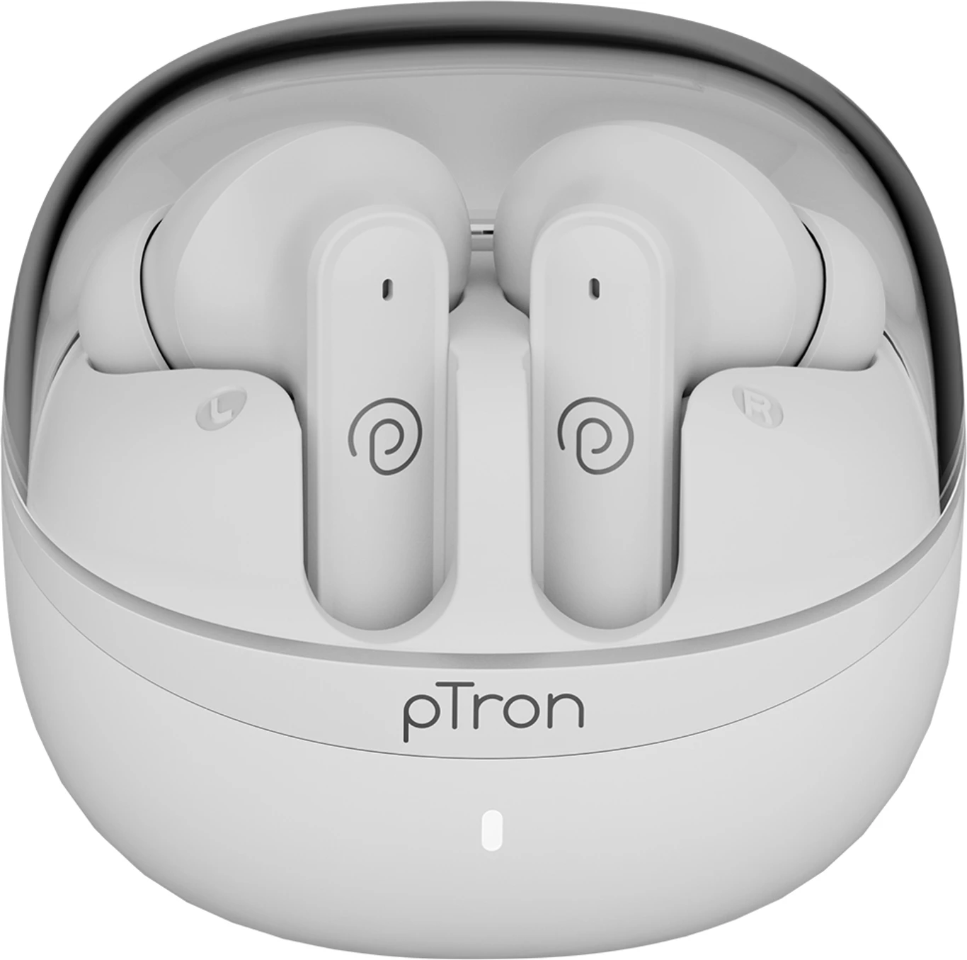 PTron Bassbuds Indie w/ AI-ENC Clear Calls, 45Hrs Playtime, Custom EQ, App Support Bluetooth 5.4 TWS Earbuds (White, True Wireless)