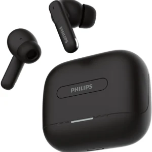 PHILIPS TAT1050BK Earbuds with ANC/ENC, 50H Playtime, 13mm Drivers, IPX5 Proof, BT v5.3 Bluetooth Headset (Deep Black, True Wireless)