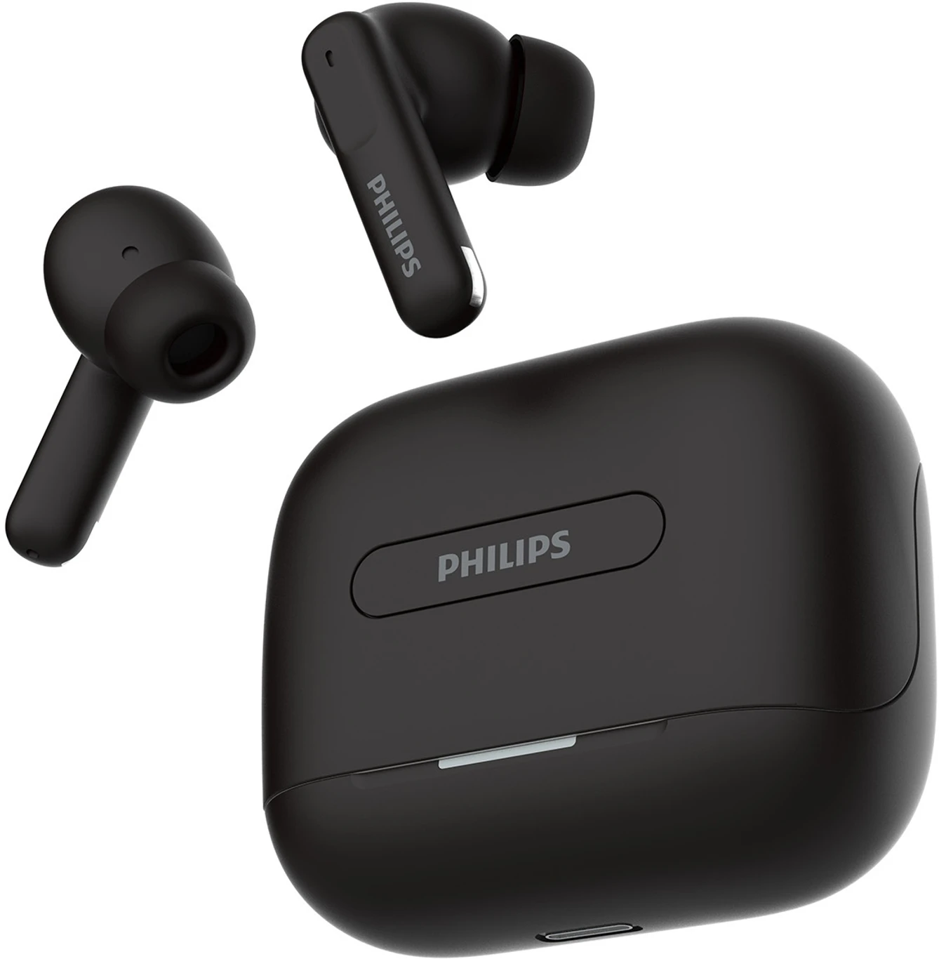 PHILIPS TAT1050BK Earbuds with ANC/ENC, 50H Playtime, 13mm Drivers, IPX5 Proof, BT v5.3 Bluetooth Headset (Deep Black, True Wireless)