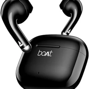 boAt Airdopes 101v2, Flex Fit Tips, 13mm Drivers, Stream Ad-Free Music via App Support Bluetooth Headset (Pitch Black, True Wireless)