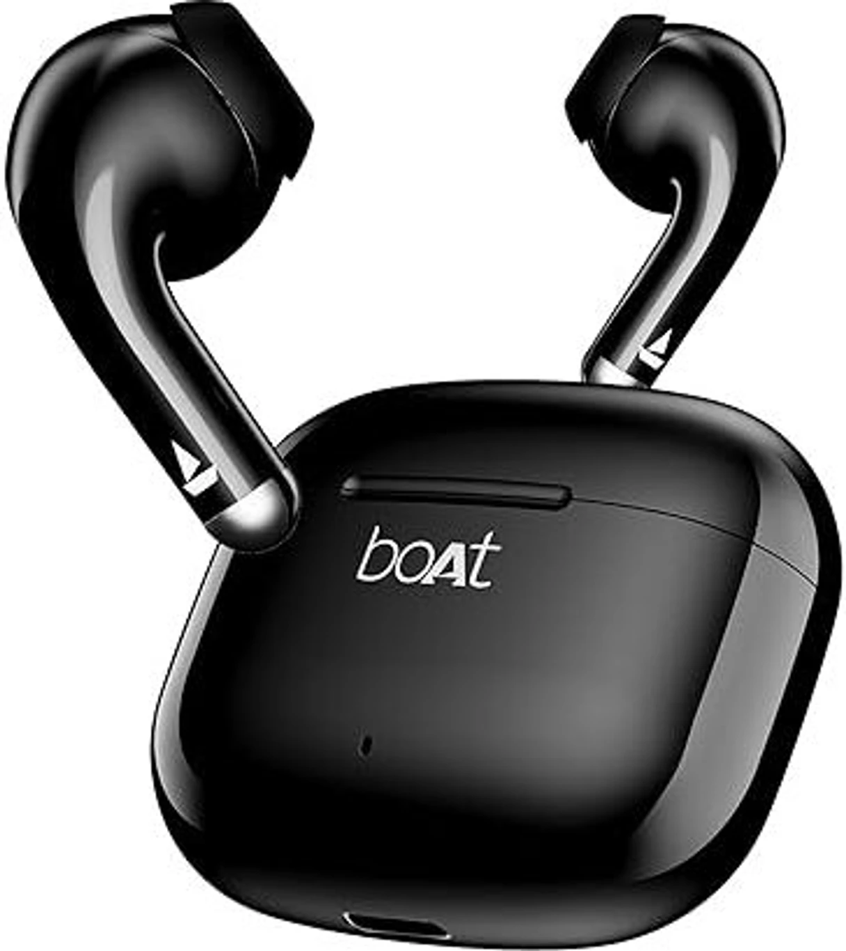 boAt Airdopes 101v2, Flex Fit Tips, 13mm Drivers, Stream Ad-Free Music via App Support Bluetooth Headset (Pitch Black, True Wireless)