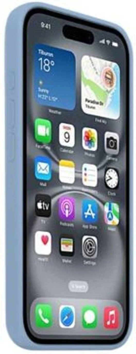 City Soles Back Cover for iPhone 16 (Blue, Grip Case, Silicone, Pack of 1) - Image 2