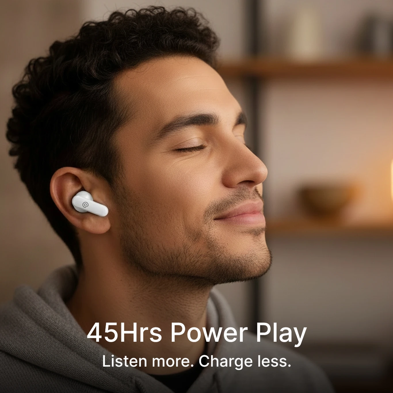 PTron Bassbuds Indie w/ AI-ENC Clear Calls, 45Hrs Playtime, Custom EQ, App Support Bluetooth 5.4 TWS Earbuds (White, True Wireless) - Image 4