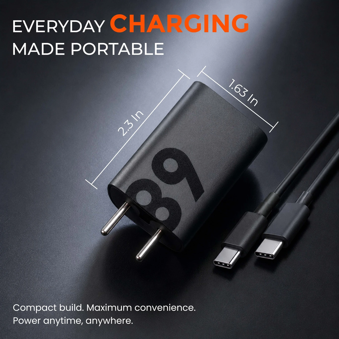 MAK 68W TurboPower 3.0 6A Wall Charger for Mobile with Detachable Cable (Black, Fast Charging Adapter, Cable Included) - Image 5
