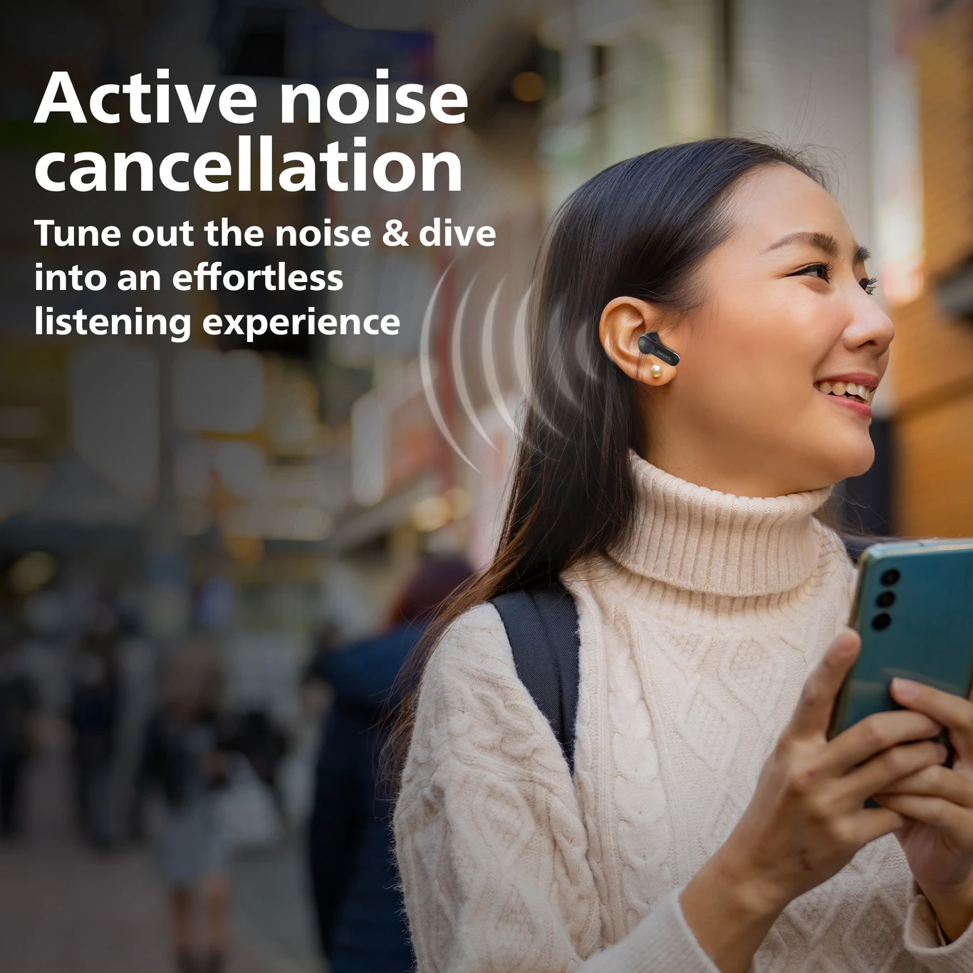 PHILIPS TAT1050BK Earbuds with ANC/ENC, 50H Playtime, 13mm Drivers, IPX5 Proof, BT v5.3 Bluetooth Headset (Deep Black, True Wireless) - Image 5