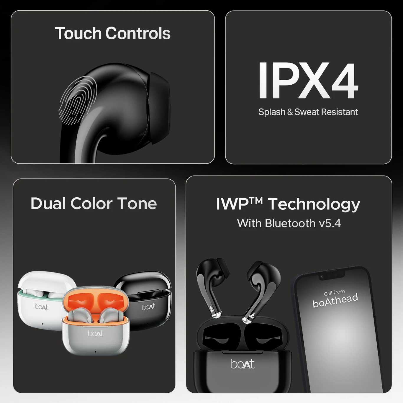 boAt Airdopes 101v2, Flex Fit Tips, 13mm Drivers, Stream Ad-Free Music via App Support Bluetooth Headset (Pitch Black, True Wireless) - Image 5