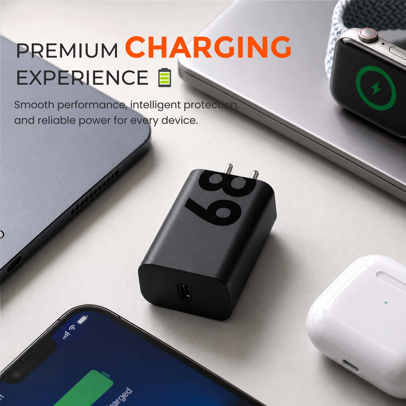 MAK 68W TurboPower 3.0 6A Wall Charger for Mobile with Detachable Cable (Black, Fast Charging Adapter, Cable Included) - Image 6