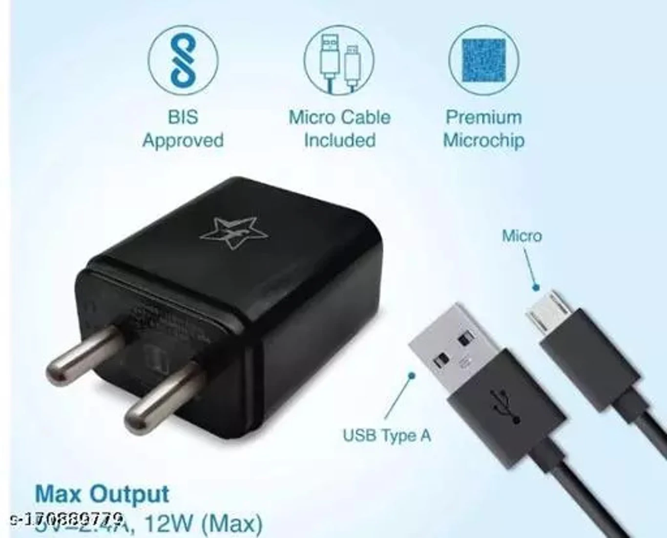 Portronics 12W 2.4A Wall Charger for Mobile with Detachable Cable (Black, Fast Charging Adapter, Cable Included) - Image 6