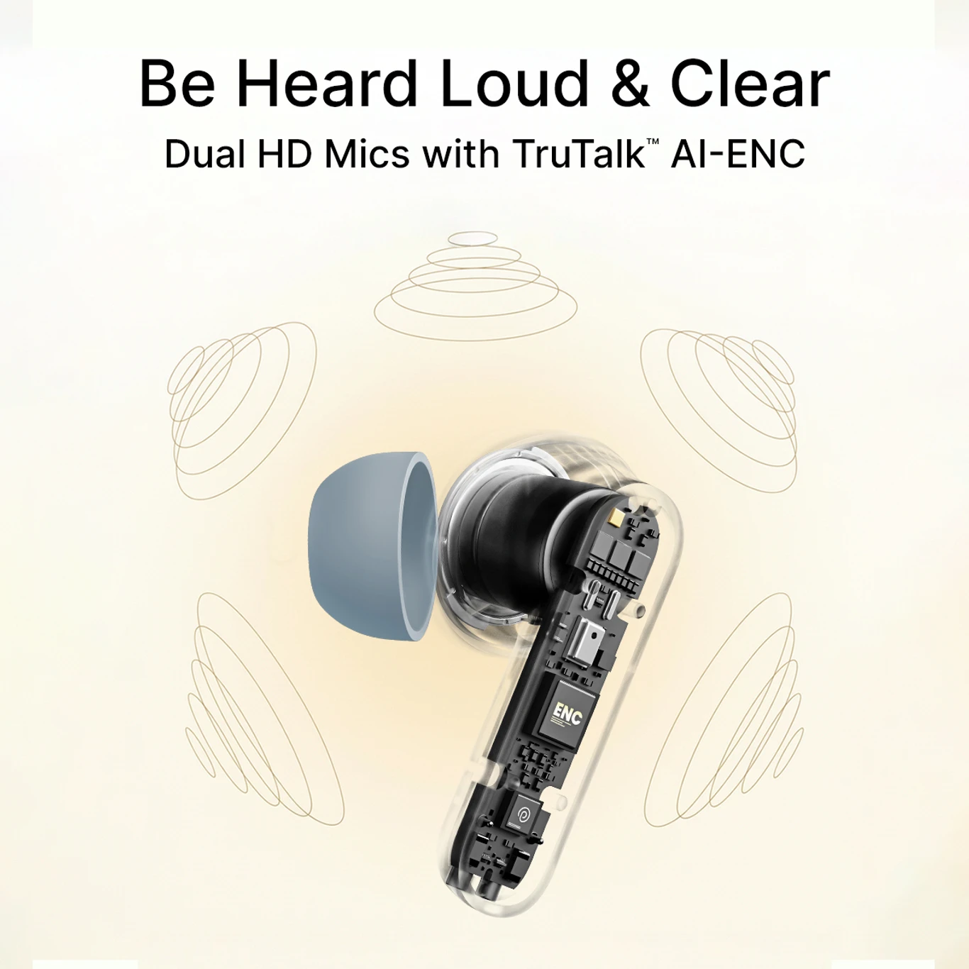 PTron Bassbuds Indie w/ AI-ENC Clear Calls, 45Hrs Playtime, Custom EQ, App Support Bluetooth 5.4 TWS Earbuds (White, True Wireless) - Image 6
