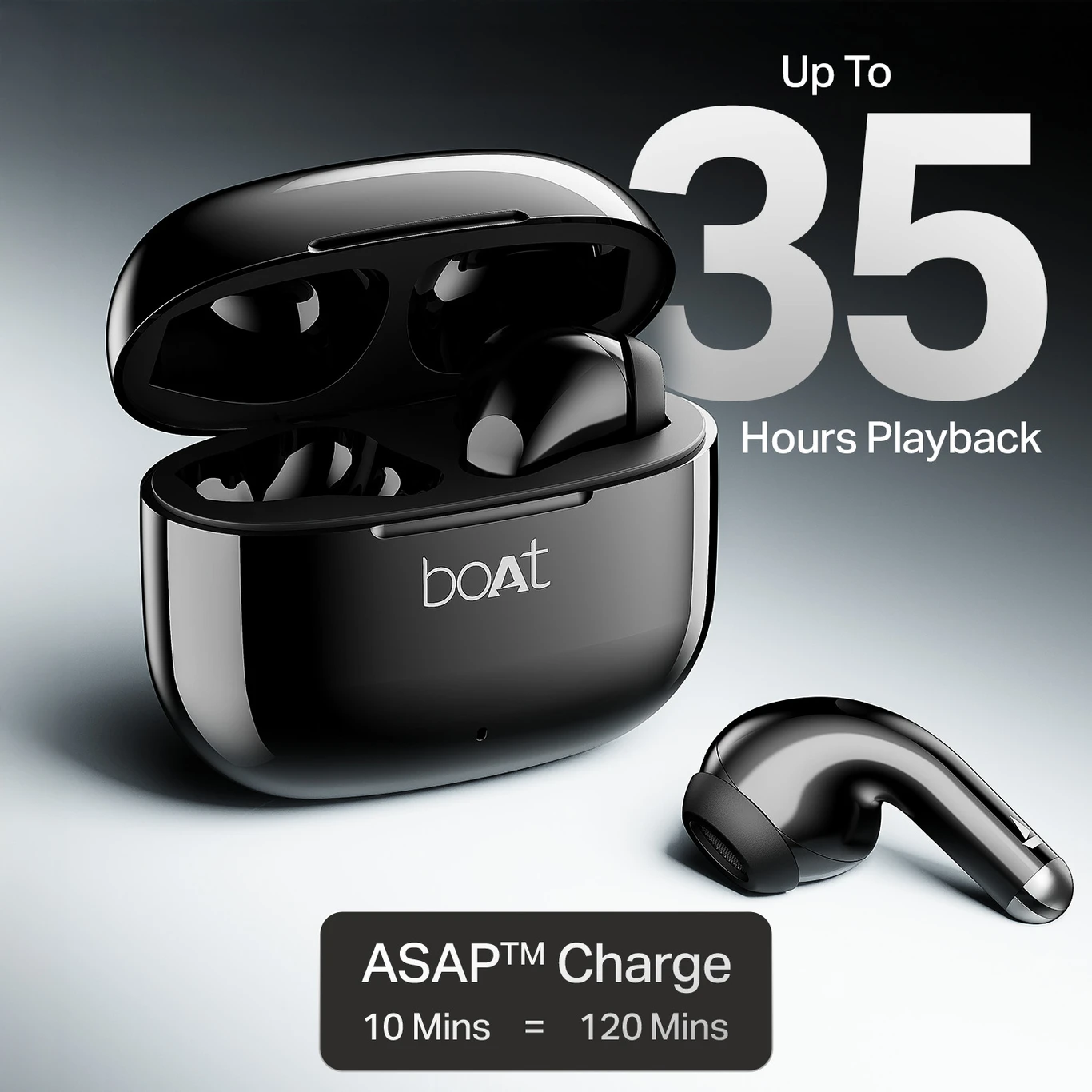 boAt Airdopes 101v2, Flex Fit Tips, 13mm Drivers, Stream Ad-Free Music via App Support Bluetooth Headset (Pitch Black, True Wireless) - Image 6