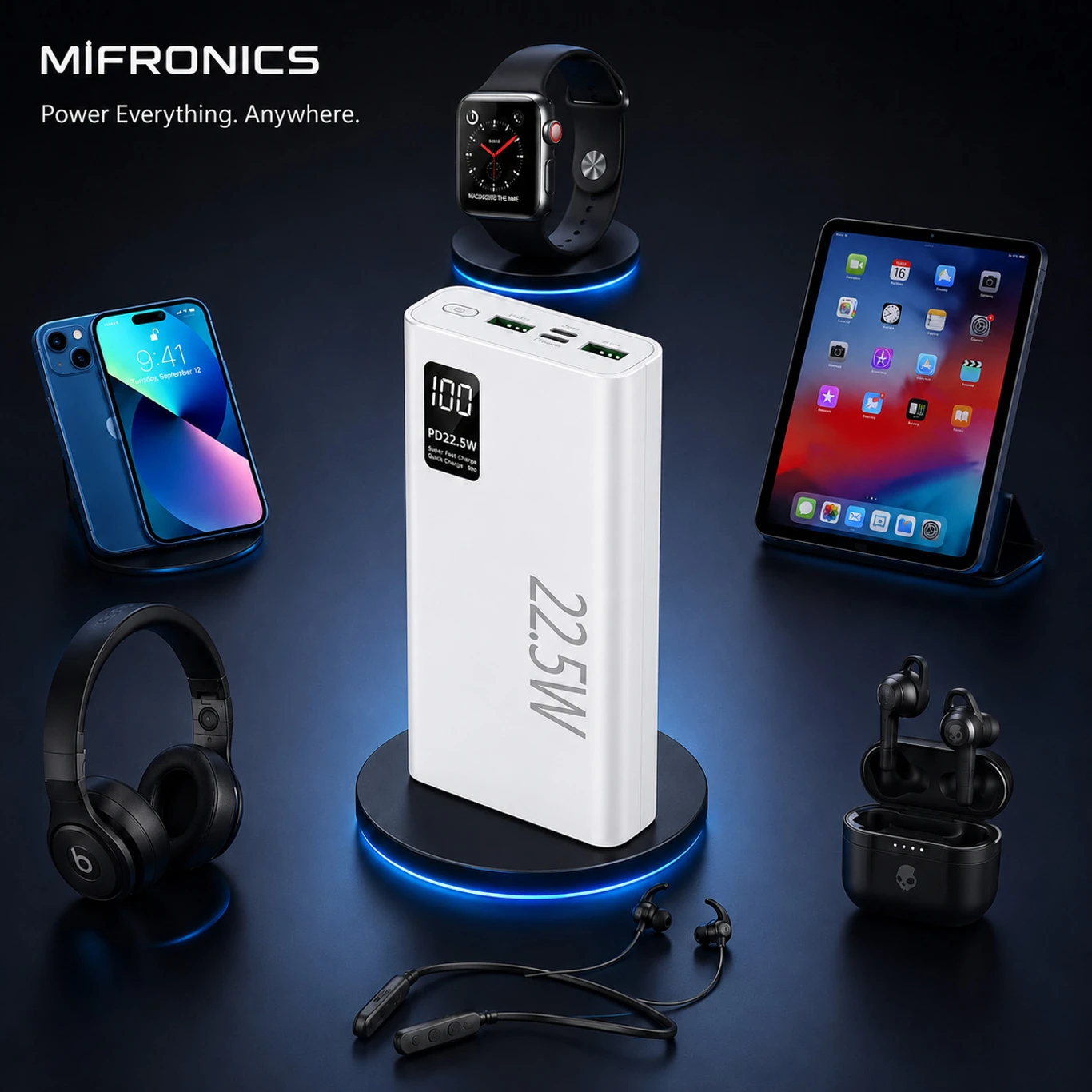 MIFRONICS 20000 mAh 22.5W Pocket Size Power Bank (White, Lithium Polymer, Quick Charge 4.0, Power Delivery 3.0, Fast Charging) - Image 6