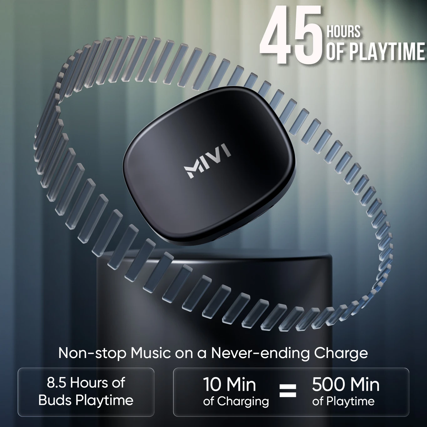 Mivi DuoPods B1 True Wireless Earbuds | 45H Playtime | AI ENC | Bluetooth 5.3 | Deep Bass - Image 7