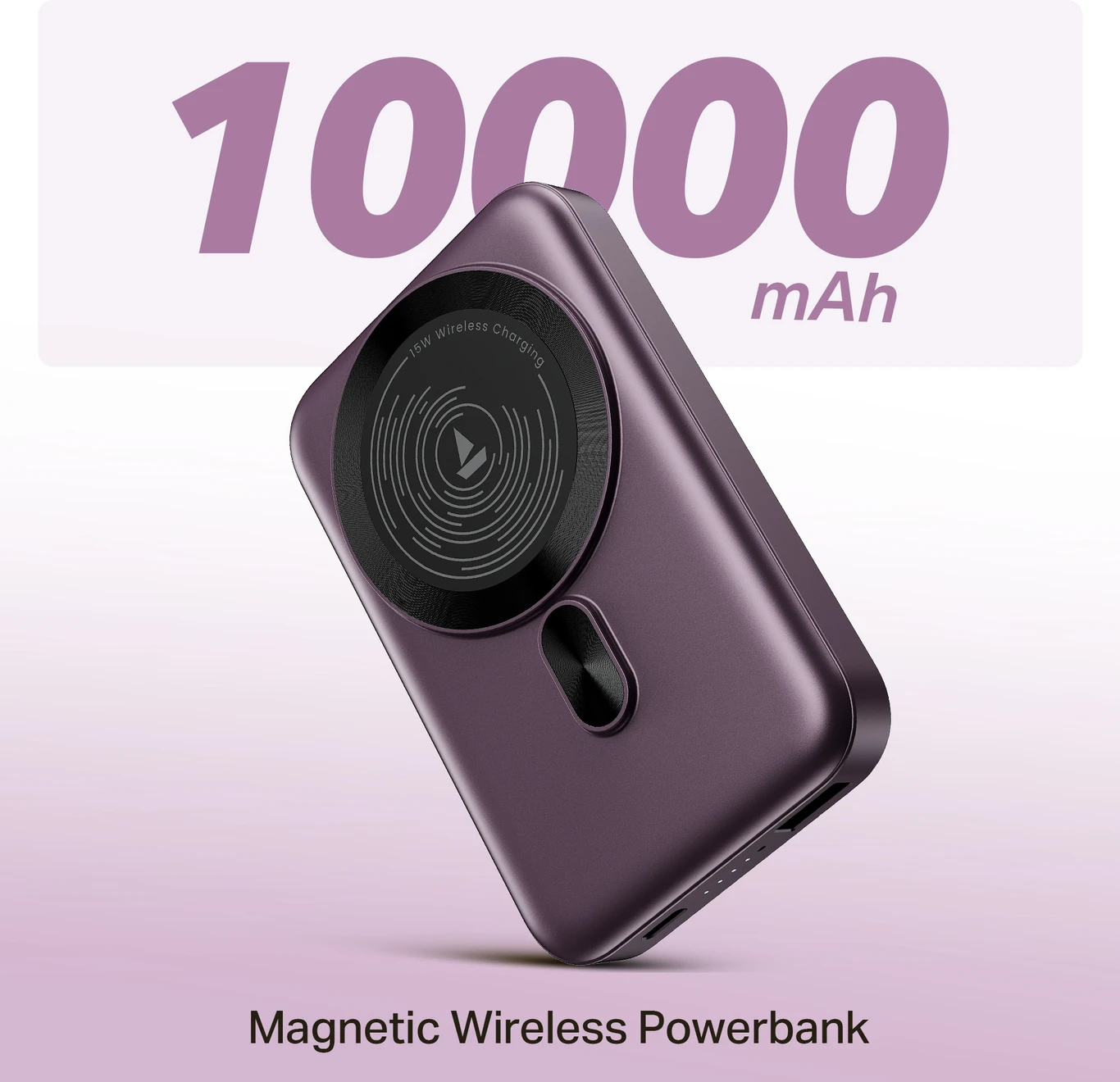 boAt 10000 mAh 22.5 W Wireless With MagSafe Compact Pocket Size Power Bank (Purple, Lithium Polymer, Fast Charging, Quick Charge 3.0, Power Delivery 3.0)